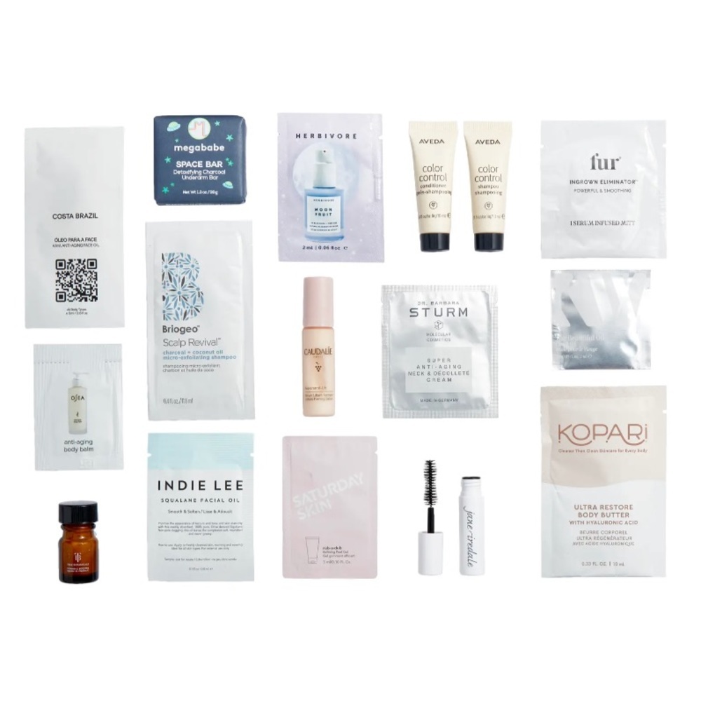 16 Hair & Beauty Samples - Indie Lee / Herbivore/ Aveda / Kopari / Megababe